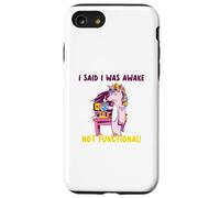 Regali di dolore cronico. divertente unicorno stanco con colori orgoglio Custodia per iPhone SE (2020) / 7/8