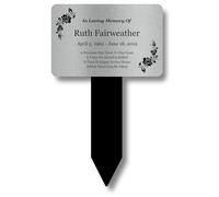 Regali di duello personalizzati. Targhe commemorative con testo personalizzato, paletto da giardino o ornamenti per tombe, in acrilico, impermeabile e resistente all'uso. Spedizione globale. (argento)