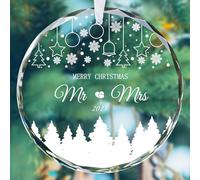 Regali di fidanzamento per coppie, regali per coppie appena fidanzate, regali di nozze per coppie 2024, regalo di fidanzamento felice per donne, sposa, amici, ornamento in vetro natalizio per il primo