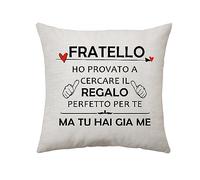 Regali di Fratello da Sorella - Copricuscino per Compleanno, Natale, Matrimonio