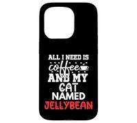 Regali di gelatina con nome gatto All I Need Is Coffee Cat Named Custodia per iPhone 15 Pro