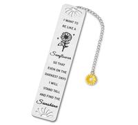 Regali di girasole per donne e ragazze, segnalibri ispiratori con catena di girasole, segnalibri per la lettura, regali per il ritorno a scuola, regali di laurea, calza di Natale