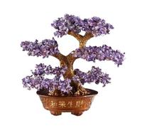 Regali di guarigione Bonsai di cristallo di armonia e prosperità, ornamento for la casa in equilibrio Feng Shui per fortuna(Purple)