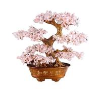 Regali di guarigione Bonsai di cristallo di armonia e prosperità, ornamento for la casa in equilibrio Feng Shui per fortuna(Pink)