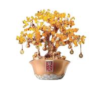 Regali di guarigione Home Fortune Tree Ornament, citrino con lingotto d'oro, albero dei soldi, decorazioni for refrigeratore for vino, ingresso soggiorno per fortuna(Gold)