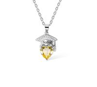 Regali di laurea personalizzati Birthstone Cuore Laurea Cap Collana Charm per la sua laurea gioielli per le donne 2025