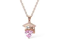 Regali di laurea personalizzati Birthstone Cuore Laurea Cap Collana Charm per la sua laurea gioielli per le donne 2025