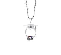 Regali di laurea personalizzati Cap Birthstone nome collana per le donne collana di laurea classe di 2025