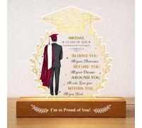 Regali di laurea personalizzati in acrilico, Targa di laurea 2025, Targa con nome personalizzata, Luce notturna con effetto olografico a 7 colori, 6 opzioni di stile, Decorazione per camera da letto e
