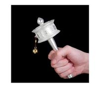 Regali di meditazione, buddismo per principianti Ruota di preghiera tenuta in mano Ruota di preghiera buddista Il buddismo tibetano è utilizzato per la preghiera, la benedizione, l