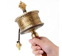 Regali di meditazione, buddismo per principianti Ruota di preghiera tenuta in mano Ruota di preghiera buddista Ruota di preghiera buddista tibetana Ruota di preghiera tibetana in o