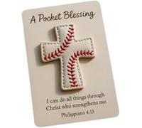 Regali di Natale Una Pocket Blessing Baseball Cross Edition, include una carta regalo e un abbraccio tascabile a forma di croce, perfetto come regalo per gli appassionati di baseball, fan cristiani e