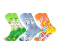 Regali di Pasqua per adulti, donne e uomini, 3 paia di calzini pasquali da donna, in cotone (36 - 43), regalo di Pasqua, piccoli divertenti regali di Pasqua per fidanzate colleghi, regalo di Pasqua