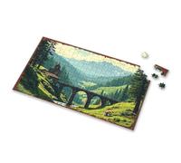 Regali di Pasqua per adulti Mountain Serenity: un ponte che collega natura e architettura puzzle immagine regali di Pasqua per adulti puzzle 500 pezzi (500 pezzi)