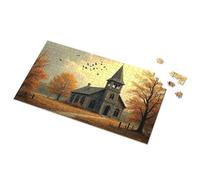 Regali di Pasqua per bambini Serenità autunnale: una chiesa nel bosco puzzle per bambini puzzle puzzle 300 pezzi per adulti (1000 pezzi)