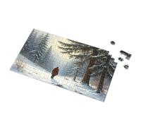 Regali di Pasqua per bambini Solitudine invernale: un uomo nella foresta innevata, puzzle per bambini, puzzle da 300 pezzi per adulti (500 pezzi)