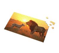 Regali di Pasqua per i più piccoli Incontro al tramonto: Leone e Agnello in Armonia Puzzle Immagini Puzzle per bambini Puzzle 300 pezzi per adulti (1000 pezzi)
