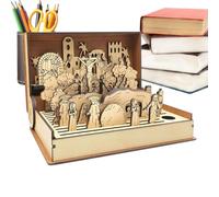 Regali Di Pasqua Per La Famiglia, Kit Di Libri Decorativi Per La Scena Della Resurrezione Di Pasqua Fai Da Te, Playset Di Libri Della Settimana Santa In Legno, Espositore Di Storie Di Cimeli Pasquali