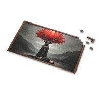 Regali di Pasqua Una figura misteriosa protegge un'anima caduta sotto un albero rosso, puzzle da 1000 pezzi da 1000 pezzi (500 pezzi)