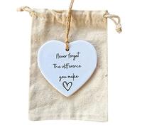 Regali di ringraziamento - Never Forget The Difference You Make Heart Ornament, regalo di San Valentino apprezzamento regalo per donne, uomini, capo, dipendente, collega, infermiera, amici (stile A)