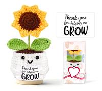 Regali di ringraziamento personalizzati per donne all'uncinetto girasole miglior regalo per insegnanti di scuola materna divertente apprezzamento di Natale regalo di partenza per insegnante fine anno