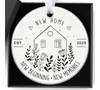 Regali di riscaldamento della casa nuova casa 2025 cerchio in ceramica nuovi ricordi di inizio con scatola regalo ornamento per inviare decorazioni per interni ed esterni per coppie, donne, colleghi