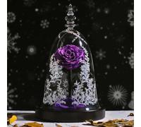 Regali di Rose Eterne per Le Donne Rose Conservate in Vetro per Sempre Fiori di Rosa Eterna Regalo di Nozze per Mamma Fidanzata, Purplerealrose