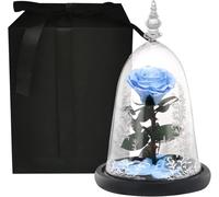 Regali di Rose Eterne per Le Donne Rose Conservate in Vetro per Sempre Fiori di Rosa Eterna Regalo di Nozze per Mamma Fidanzata, Lightbluerosebox