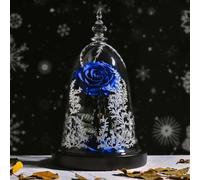 Regali di Rose Eterne per Le Donne Rose Conservate in Vetro per Sempre Fiori di Rosa Eterna Regalo di Nozze per Mamma Fidanzata, Darkbluerealrose