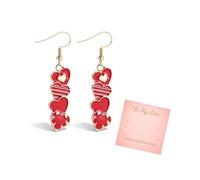 Regali di San Valentino per lei orecchini a forma di cuore rosso pendenti orecchini lettera d'amore gioielli regalo per le donne, Grande, Zinco, Nessuna pietra preziosa