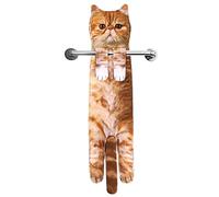 Regali Divertenti Gatto Asciugamani,Natale Decorazioni Asciugamano Cucina Bagno,Gatti Gadget Utili Originali,Idee Regalo Oggetti per La Casa Nuova,Regalo Compleanno per Donna Mamma Amanti dei Gatti