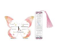 Regali Donne 26 Alfabeti Regalo Natale Inspirational Lettere A Alla Z Mamma Farfalla Placca Segnalibri Set Acrilico Compleanno Zia Madrina Ricordo Apprezzare Segni Scrivania Sorella Figlia Moglie (L)