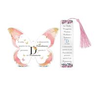 Regali Donne 26 Alfabeti Regalo Natale Inspirational Lettere A Alla Z Mamma Farfalla Placca Segnalibri Set Acrilico Compleanno Zia Madrina Ricordo Apprezzare Segni Scrivania Sorella Figlia Moglie (D)