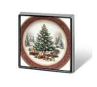 Regali e alberi di Natale coperti di neve Spille unisex spille e spille quadrate leggere bavero distintivo gioielli per abbigliamento scialle cappello