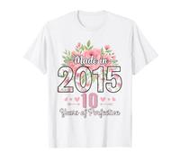 Regali Floreali per Il decimo Compleanno Realizzati nel 2015 per Donne di 10 Anni Maglietta