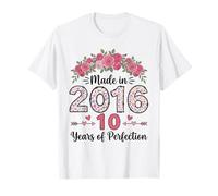 Regali Floreali per Il decimo Compleanno Realizzati nel 2016 per Donne di 10 Anni Maglietta