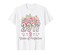 Regali Floreali per Il NONO Compleanno Realizzati nel 2017 per Donne di 9 Anni Maglietta