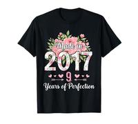 Regali Floreali per Il NONO Compleanno Realizzati nel 2017 per Donne di 9 Anni Maglietta