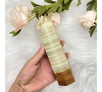Regali for la decorazione della casa con pietre preziose Reiki obelisco quadrato in cristallo di giada naturale afghana decorazione della stanza (Size : 450-500g)