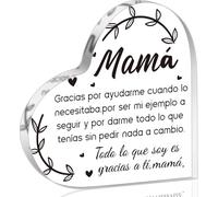 Regali in acrilico con scritta in lingua inglese "Regalos para Mamá Heart Acrylic Plaque for Office Deck Decor Idee Keepsake for Mom in Spanish Mother's Day Christmas Gifts for Mamá from Daughter Son
