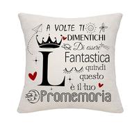 Regali ispirati Copri cuscino iniziali per donne ragazze uomini Mamma figlia sorella amici nonna zia bambini Regalo di compleanno Regalo di laurea Regalo per la festa della mamma Regalo di Natale (L)