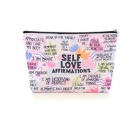 Regali ispiratori per le donne Self Love Affirmations Borsa per cosmetici per organizer da viaggio per trucco articoli da toeletta borsa per farmaci per ragazze Borsa a tema benessere mentale