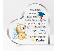 Regali Laurea Targhe e Cartelli Decorativi Cuore Acrilico Placca Sorelle Amico Ispiratore Donne Uomini Amica Apprezzare Segni Incoraggiare Nipote Figlio Figlia Fidanzato Migliori Saluti Ricordi