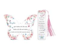 Regali Moglie Mia Donna Segnalibro con Targhe e Cartelli Acrilica 2PC Set Compleanno Moglie Segnalibri Personalizzato Ricordo San Valentino Regalo Natale dai Anniversario di Matrimonio del Marito