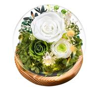Regali Natale - Rosa Bianca Pura Stabilizzata Avanzate Regalo Donna, Fiore Eterno con Luci LED, Idea Perfetta per Compleanno, Anniversario, Festa della Mamma, Dedica a Mamma, Nonna e Fidanzata