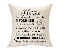 Regali Nonna da Nipote Ispirazione Cuscino Copertura Regali per Nonna Nanny Nana Donne Cuscino Decorazione per Nonna Promemoria Regalo per Festa della Mamma Compleanno Natale 45 x 45 cm (Nonna)