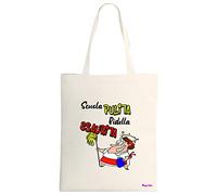 Regali Pazza idea Borsa Poliestere Ecru Bidella - 34 X 39 cm - Materiale Resistente - Decorata con Frase Simpatica - Regalo Scuola - Regalo Bidella