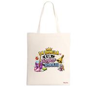 Regali Pazza idea Borsa Poliestere Ecru Bidella - 34 X 39 cm - Materiale Resistente - Decorata scritta la regina della scuola - Regalo Scuola - Regalo dagli alunni