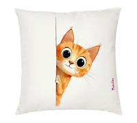 Regali Pazza idea cuscino decorativo con disegno animale - gatto simpatico - imbottitura e cerniera - regalo uomo donna bambini