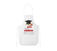 Regali Pazza idea Grembiule Cucina Decorato Dottore - 70x90 cm - Cotone - Stile Moderno - Cucina e Feste - Collezione Laurea